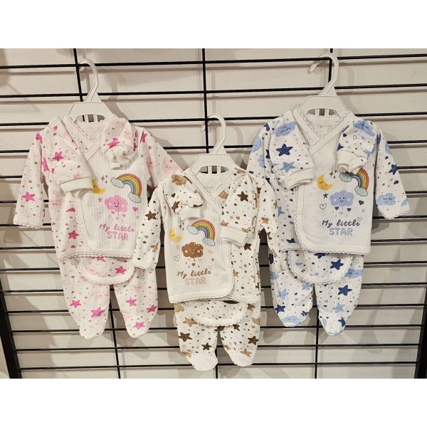 AYDIN BEBE 1409 DESENLİ 5Lİ ZIBIN TAKIM