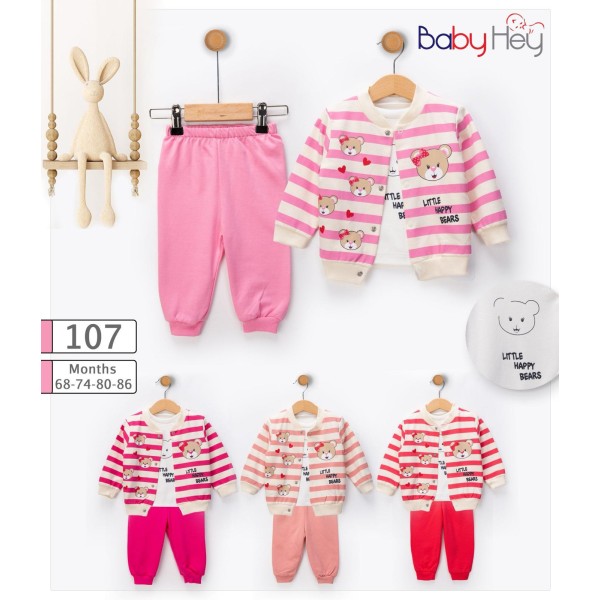 BABYHEY 107 ÇİZGİLİ 3LÜ TAKIM