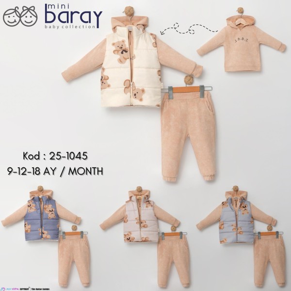 BARAY 1045 AYICIK ŞIŞME YELEK 3LÜ TAKIM 9-12-18 AY