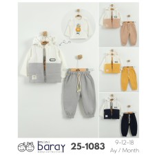 BARAY 1083 MÜSLIN YELEKLI ERKEK ÜÇLÜ  9-12-18 AY