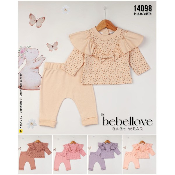 BEBELLOVE 14098 KALPLI 2LI KIZ TAKIM 3-12 AY
