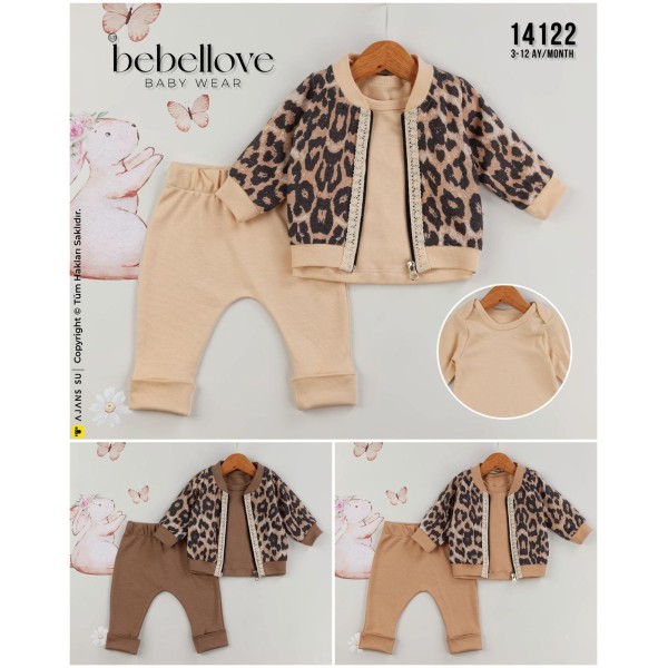 BEBELLOVE 14122 LEOPAR HIRKA 3LÜ TAKIM 3-12 AY

