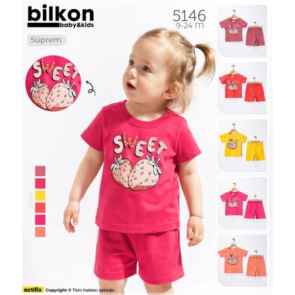 BILKON 5146 YAZLIK ŞORTLU TAKIM 74-80-86-92