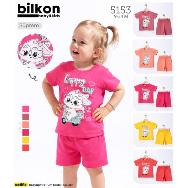 BILKON 5153 YAZLIK ŞORTLU TAKIM 74-80-86-92