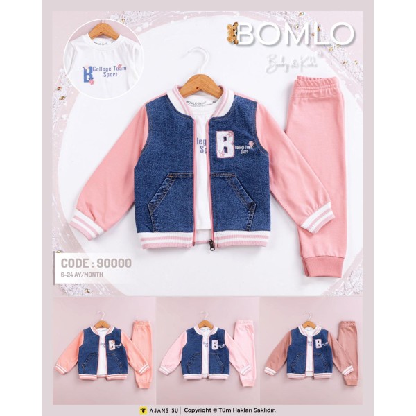BOMLO 90000 B SÜZİNELİ COLLEGE KIZ 3LÜ TAKIM 6-24 AYLIK