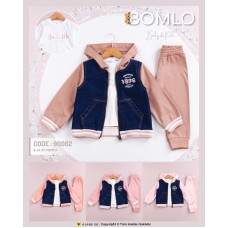 BOMLO 90002 1876 NAKIŞLI KAPSONLU HIRKA KIZ 3LÜ TAKIM