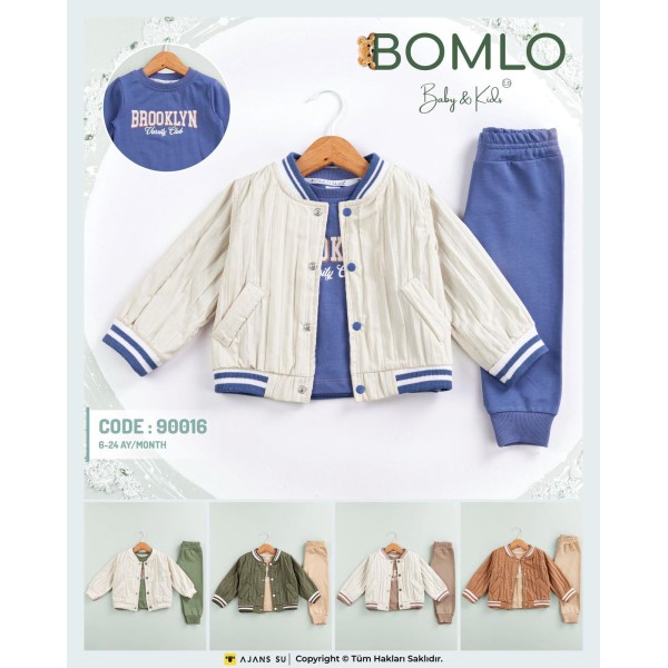 BOMLO 90016 BOMLO GENİŞ PİLİSELİ FLOTA CEPLİ CKET 3LÜ TK 6-24