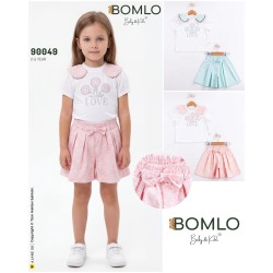 BOMLO 90049 LOVE ÇIÇEK TAŞ BASKI 2LI TAKIM KIZ YAZ