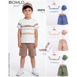 BOMLO 90075 ALO LIKE BASKI ŞAPKALI 3LÜ TAKIM ERKEK YAZ
