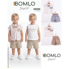 BOMLO 90080 A WESCHID NAKIŞLI PAPYONLU GÖMLEK 2Lİ TAKIM