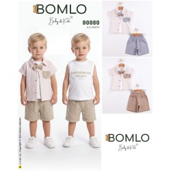 BOMLO 90080 A WESCHID NAKIŞLI PAPYONLU GÖMLEK 2Lİ TAKIM