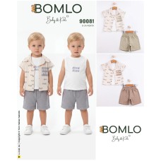 BOMLO 90081 MIN BASKI GÖMLEK 3LÜ TAKIM ERKEK YAZ