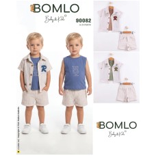 BOMLO 90082 R SUZİNELİ KETEN GÖMLEK GÖMLEK 3LÜ TAKIM