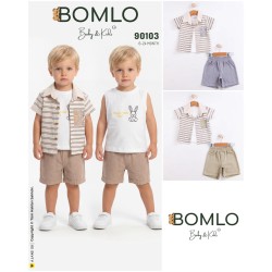 BOMLO 90103 HAPPY RABBIT GÖMLEK 3LÜ TAKIM ERKEK YAZ