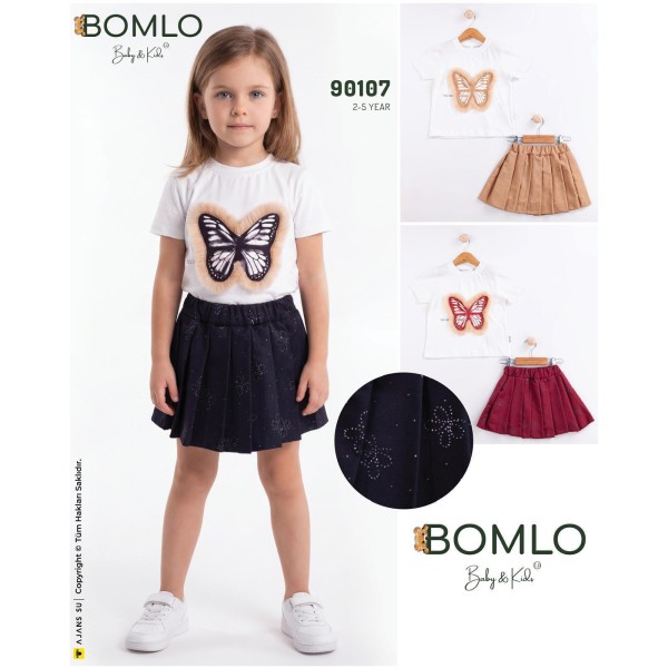 BOMLO 90107 TÜLLÜ KELEBEK 2 LI TK 2-5 YAŞ KIZ YAZ
