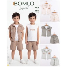 BOMLO 90116 03 WELCOME NAKIŞLI GÖMLEK 3LÜ TAKIM