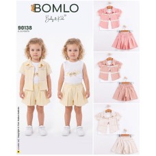 BOMLO 90138 DANTEL FIYONK GÖMLEK 3LÜ TAKIM KIZ YAZ