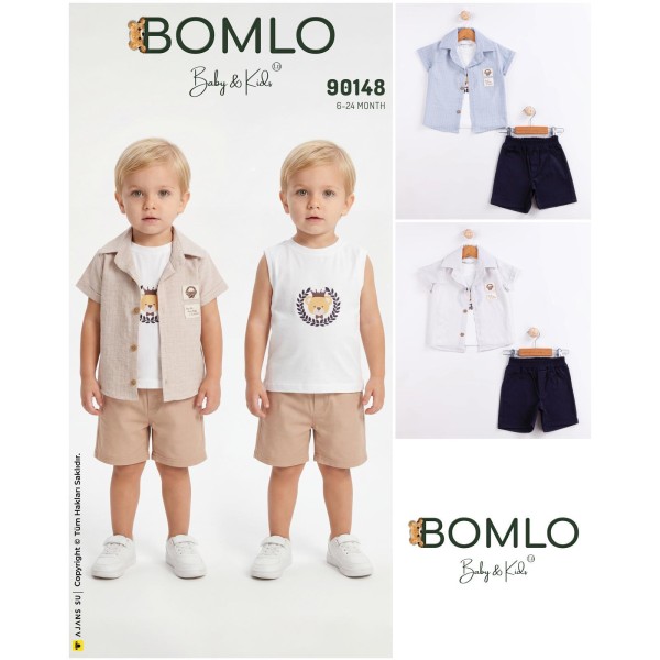 BOMLO 90148 DREAMS DAY ETİKETLİ GÖMLEK 3LÜ TAKIM ERKEK YAZ