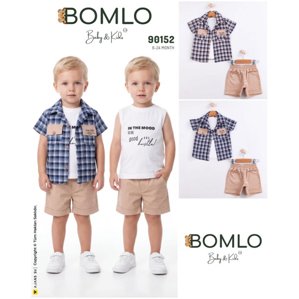 BOMLO 90152 NEW YORK GÖMLEK 3 LÜ TK ERKEK YAZ