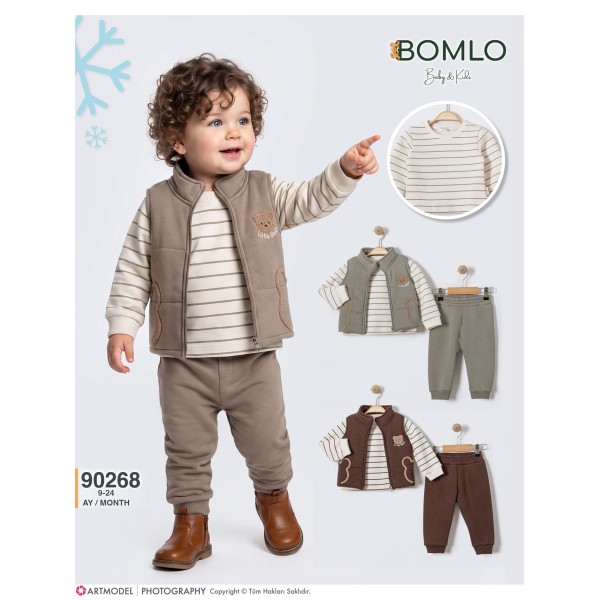BOMLO 90268 LITTLE BEAR YELEKLI ÜÇLÜ TK