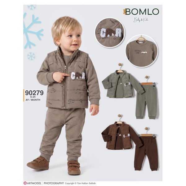 BOMLO 90279 LITTLE CAR YELEK ÜÇLÜ TK