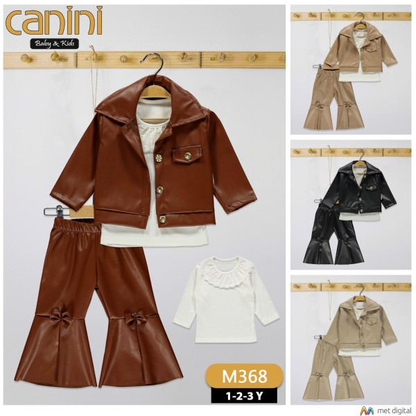 CANINI 368 DERİ PANTOLONLU ÜÇLÜ TK 123 YAŞ 