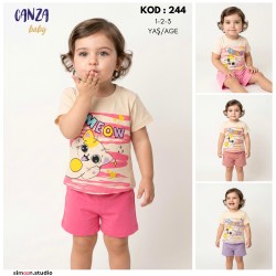 CANZA 244 BASKILI KIZ ŞORTLU TK
