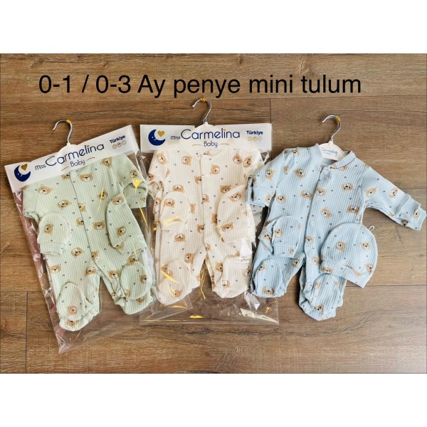 CARMELINA 183 DESENLI ŞAPKALI ELDIVENLI TULUM