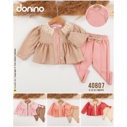 DONINO 40807 DANTEL YAKA 3LÜ KIZ HIRKA TAKIM