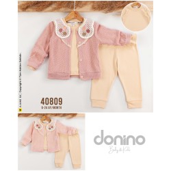 DONINO 40809 YAKALI FILE HIRKA 3LÜ KIZ TAKIM