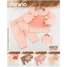 DONINO 40828 ÇIÇEKLI SÜETER 2LI KIZ TAKIM