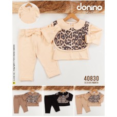 DONINO 40830 LEOPAR DESEN KIZ SÜETER 2LI TAKIM
