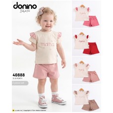 DONINO 40888 MAMA ÇIÇEK NAKIŞ 2LI KIZ TAKIM YAZ