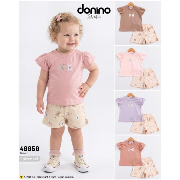 DONINO 40950 TAVŞAN AYI KIZ TAKIM YAZ 6-24 AY