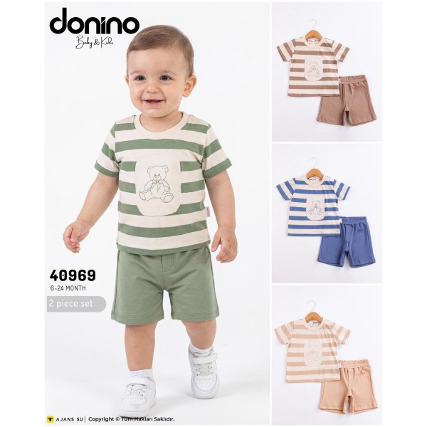 DONINO 40969 ÇIZGILI AYILI 2LI ERKEK TAKIM YAZ