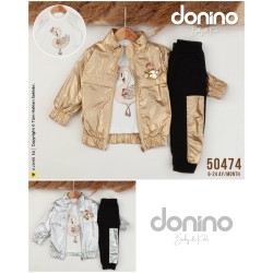 DONINO 50474 KUĞULU 3LÜ YAĞMURLUK KIZ TAKIM