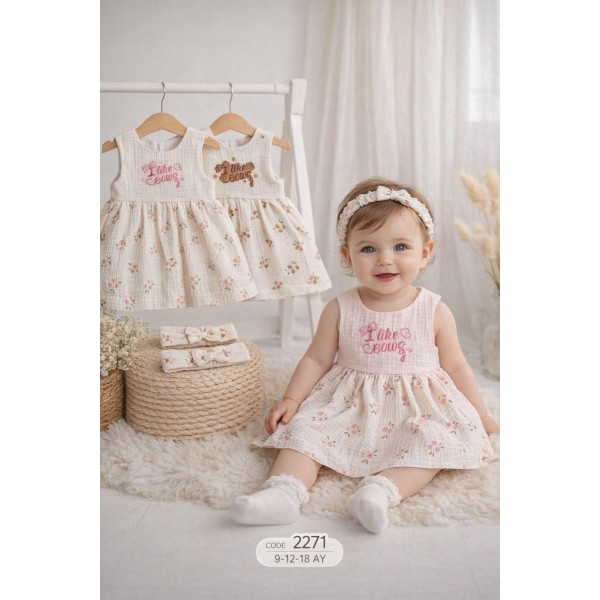 ECRA 2271 KIZ MÜSLIN ELBISE