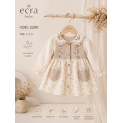 ECRA 2290 YAKALI MUSLIN ELBISE 