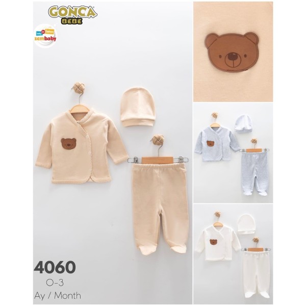 GONCA ZEM 4060 PANDA ÜÇLÜ ZIBIN TAKIMI