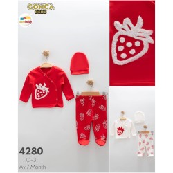 GONCA ZEM 4280 ÇILEK ÜÇLÜ ZIBIN TAKIMI