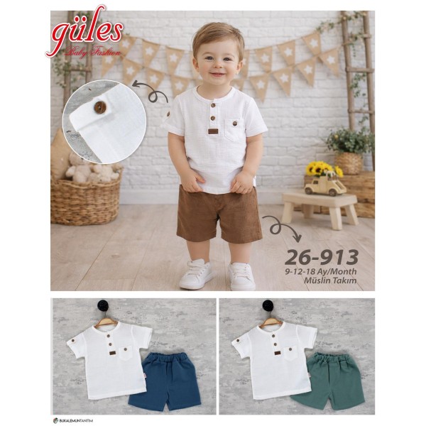 GÜLES 913 CEPLI MÜSLIN TAKIM