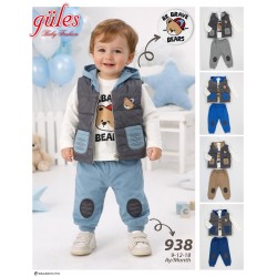 GÜLES 938 YELEKLİ 3LÜ ERKEK TKM