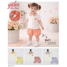 GÜLES 941 PAPATYALI MÜSLIN KIZ TAKIM