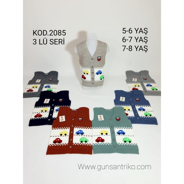 GÜNSAN 2085 ARABALI GARSON TRIKO YELEK X3
