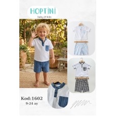HOPTINI 1602 CEPLI HAKI YAKA ŞORT TAKIM