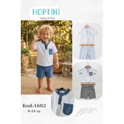 HOPTINI 1602 CEPLI HAKI YAKA ŞORT TAKIM
