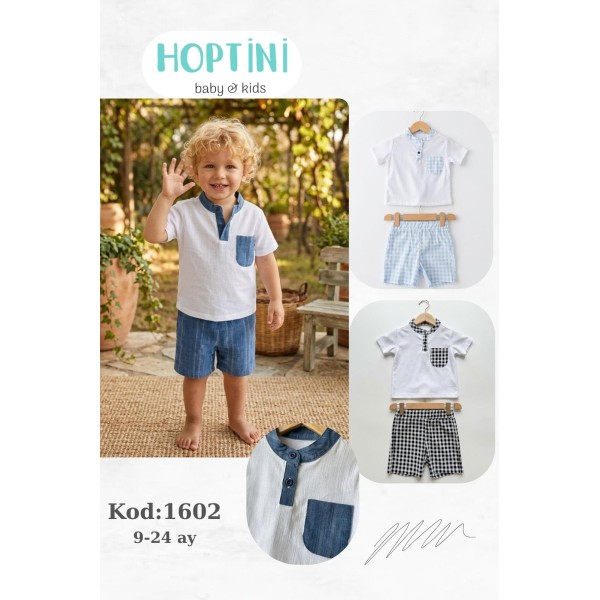 HOPTINI 1602 CEPLI HAKI YAKA ŞORT TAKIM
