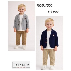 ILGIN 1306 GABARDİN CEKET ÜÇLÜ TKM 1-2-3-4 YAŞ
