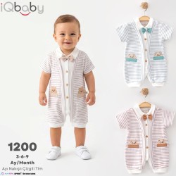 IQBABY 1200 AYI NAKIŞ ÇIZGILI ERKEK TULUM YAZ