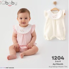 IQBABY 1204 KUŞ NAKIŞLI MÜSLIN KIZ TULUM YAZ